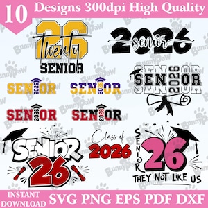 Class of 2026 SVG Bundle, Abschlussfeier Designs (Digitale Datei)