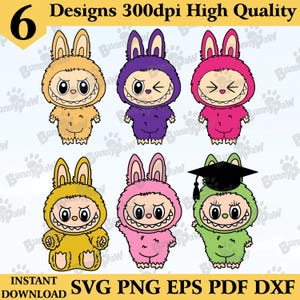 Labubu バンドル PNG、Labubu PNG、Labubu デザイン PNG バンドル、Labubu キャラクター デザイン、Labubu 昇華、デジタル ダウンロード