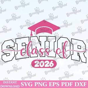 Senior 2026 SVG, Klasse von 2026, Abschlussshirt (Digital)