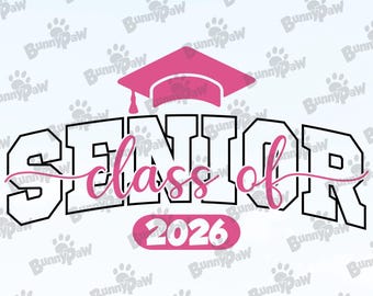 シニア 2026 SVG、2026 年度卒業クラス、卒業シャツ (デジタル)