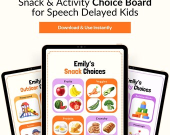 Visual Choice Board, Personalized Canva Template for Speech Delay Communication