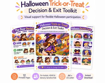 Autism Halloween Trick-or-Treat Decision Toolkit, Visual Support Cards (PDF)