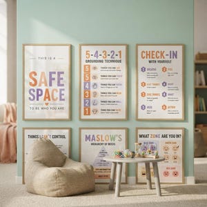 Calm Down Corner Posters & Sensory Break Cards, Autism ADHD Emotional Regulation Toolkit, Printable Visual Supports shown in an AI-generated listing photo