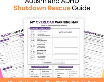 Autism ADHD Shutdown Rescue Guide | Sensory Overload Toolkit (Digital Download)