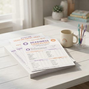 Autism Potty Training Bundle, 11-Page Digital Guide with 12 Visual Routine Cards shown in an AI-generated listing photo