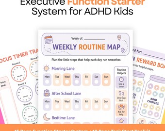 Digital ADHD Planner, Kids' Executive Function Toolkit With Visual Routine Support