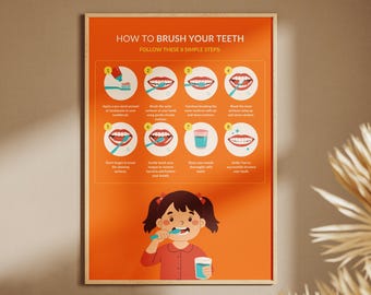 Autism ADHD Teeth Brushing Routine Visual Schedule, Sensory-Friendly Dental Hygiene Steps (Digital Download)