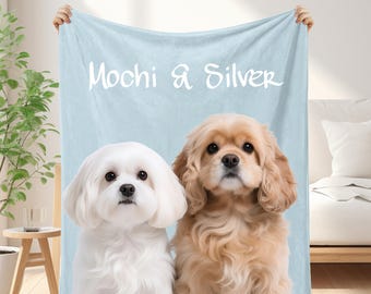 Custom Pet Blanket Using Pet Photo Name Personalized Pet Photo Blanket Custom Dog Photo Blanket Custom Cat Photo Blanket Photo Dog Dad Gift