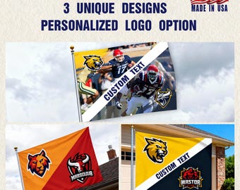 Personalized House Divided NFL Custom Any Split Team Custom House Divided Flag, College Football Flag Any Combination Schools Sports Flag