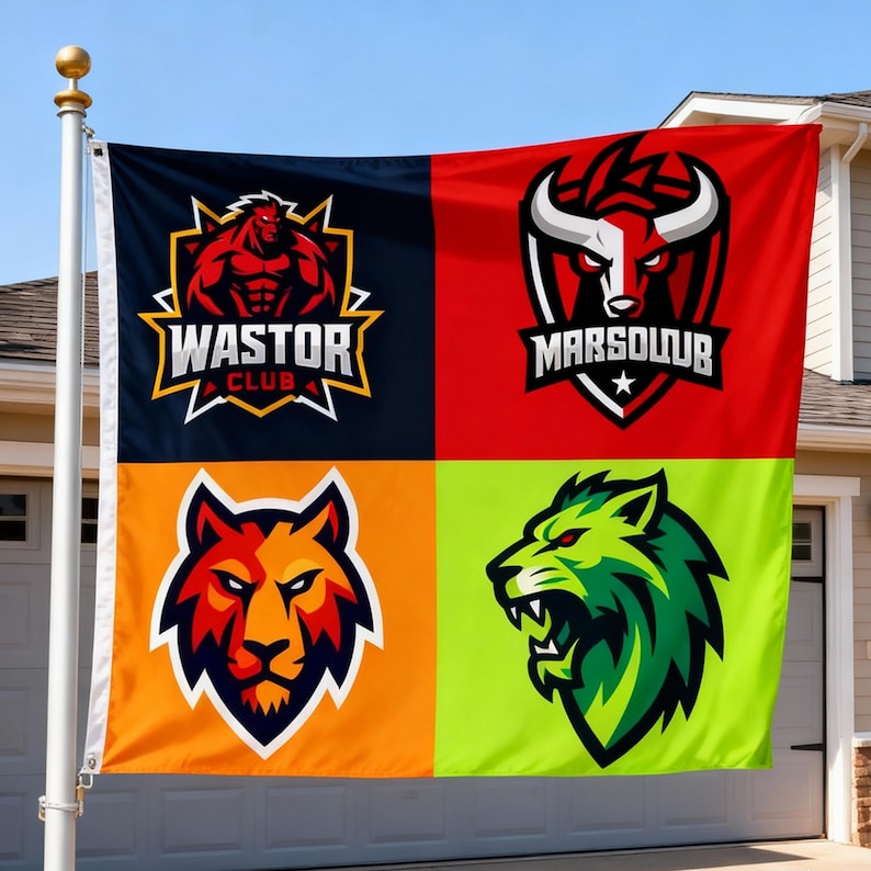 Custom Sport Team Flag Custom Split Teams Flag, Personalized House ...