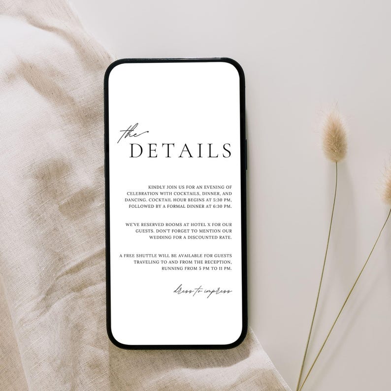 Minimalist Electronic Wedding Invitation