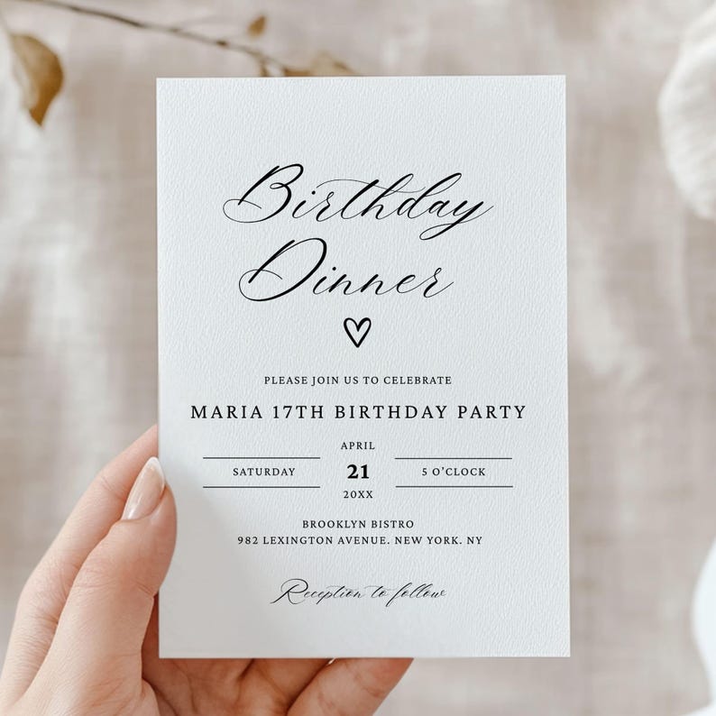 Birthday Dinner Invitation
