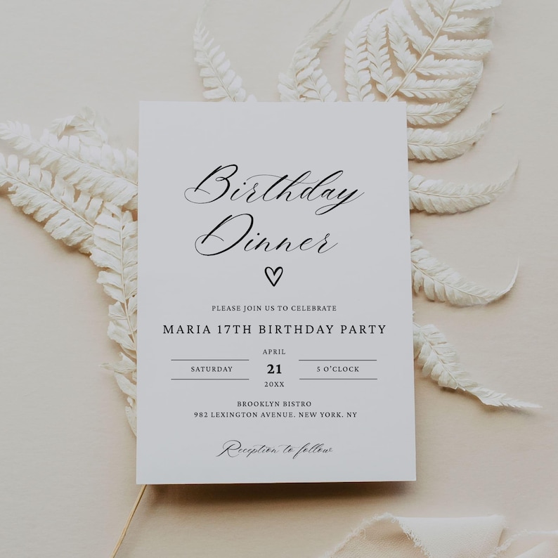 Birthday Dinner Invitation