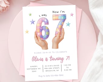 6-7 Birthday Invitation for Girls, Six Seven Birthday Invitation Meme Party Invite, Girl Birthday, Kids Birthday Digital Invite Canva