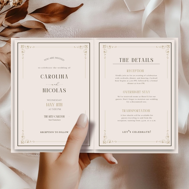 Book Wedding Invitation Template