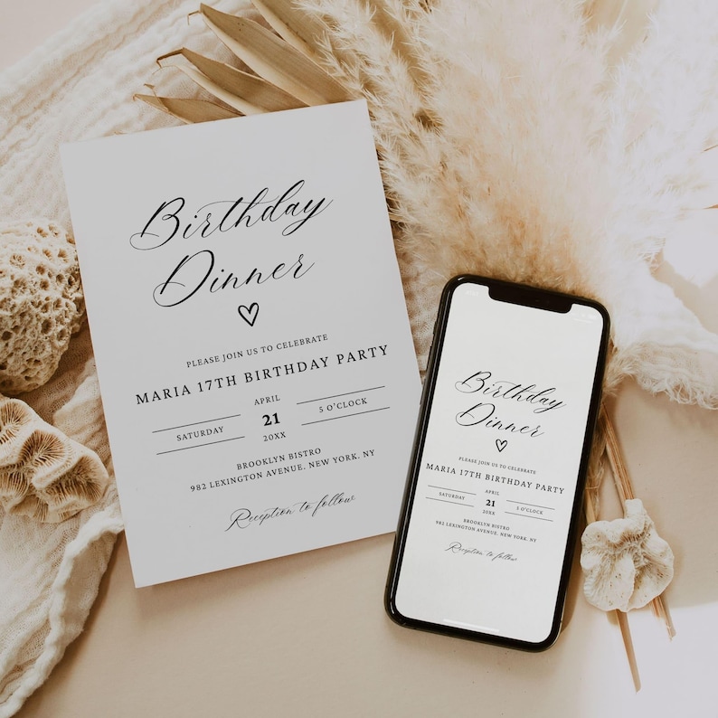 Birthday Dinner Invitation