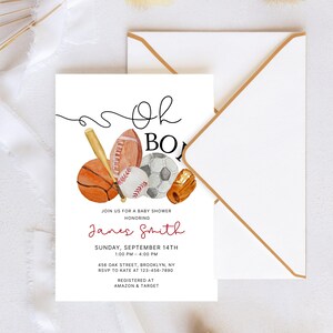Sports Baby Shower Invite