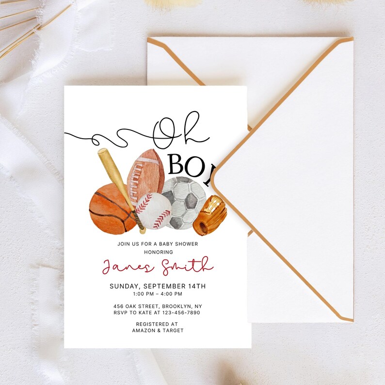 Sports Baby Shower Invite