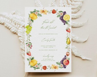 Farmer's Market Bridal Shower Invitation: Hand-Drawn Fresh Off the Market Bridal Shower Invite