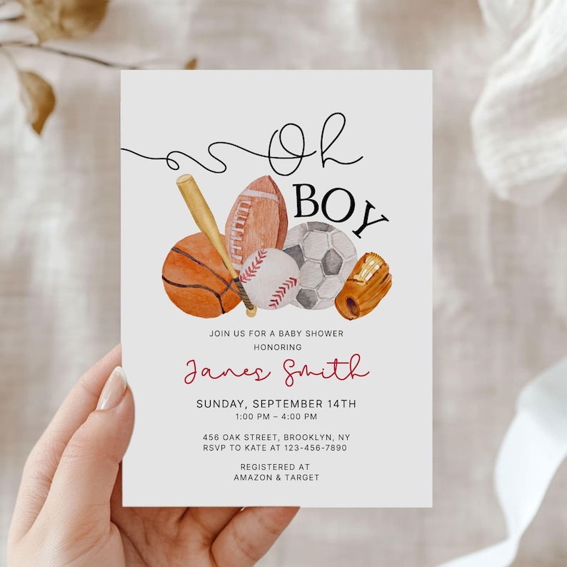 Sports Baby Shower Invite