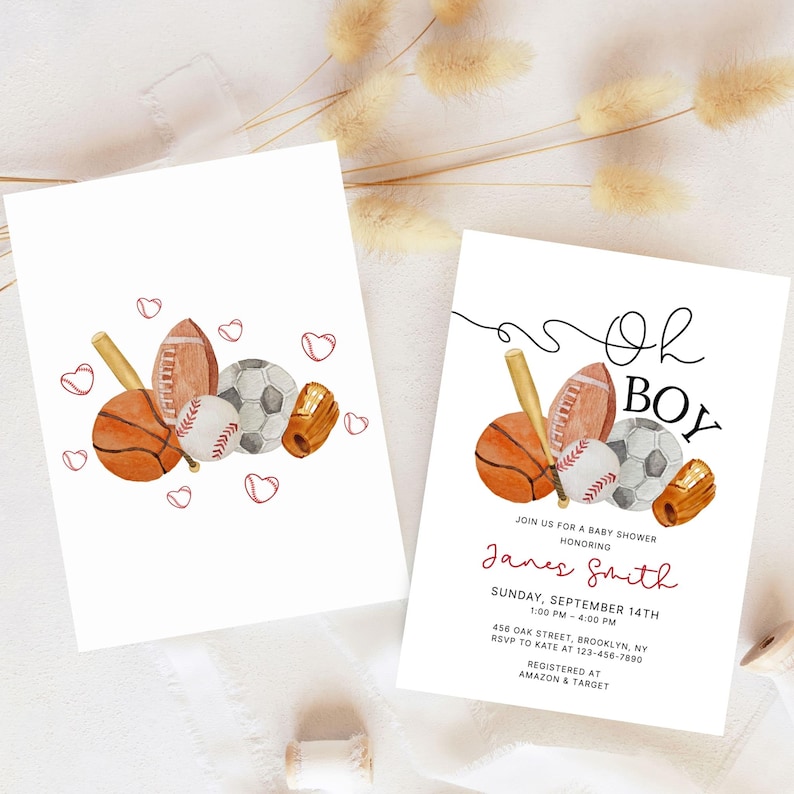 Sports Baby Shower Invite