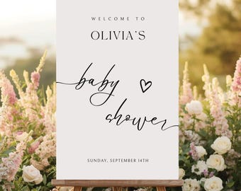 Editable Baby Shower Welcome Sign, Minimalist Welcome Baby Shower Sign Template, Boho Baby Shower Welcome Sign, Baby Shower Welcome Sign