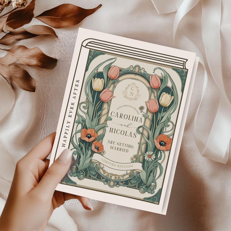 Book Wedding Invitation Template