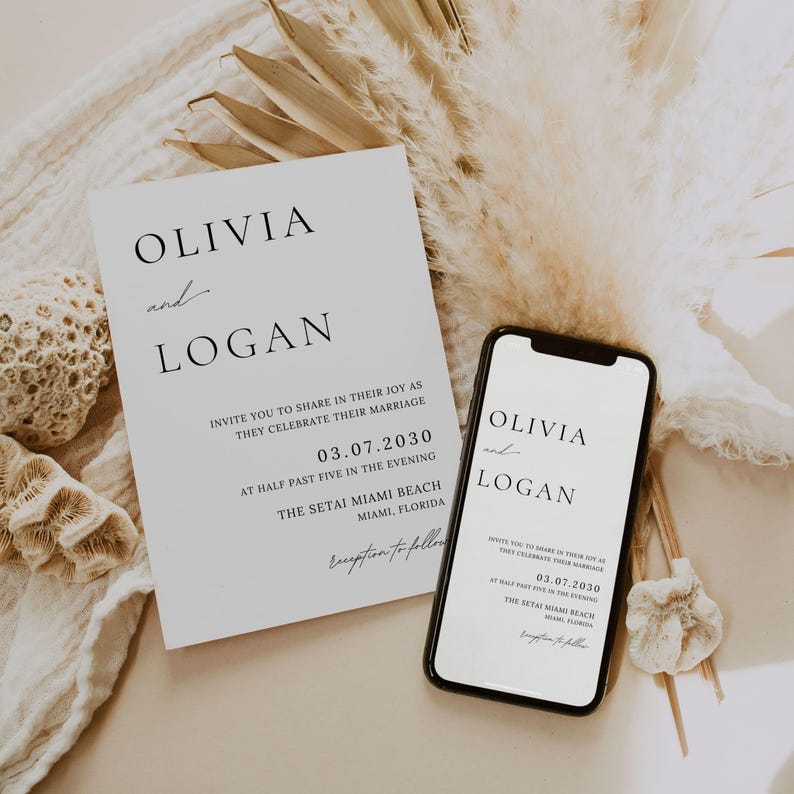 Minimalist Electronic Wedding Invitation