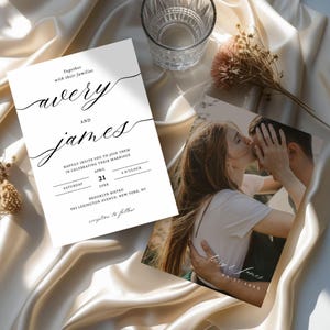 Modern Wedding Invitation Template, Editable Photo Wedding Invitation, Minimalist Wedding Invite, Modern Wedding Invite, Instant Download