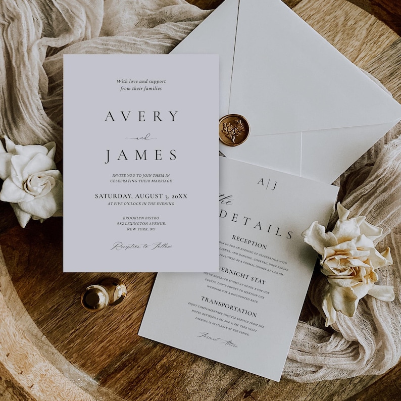 Elegant Wedding Invitation Template Set