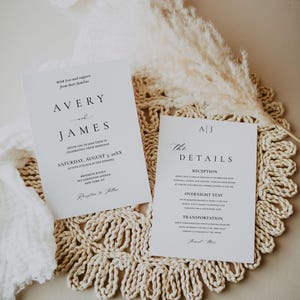 Elegant Wedding Invitation Template Set