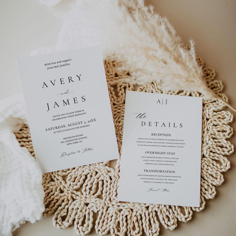 Elegant Wedding Invitation Template Set