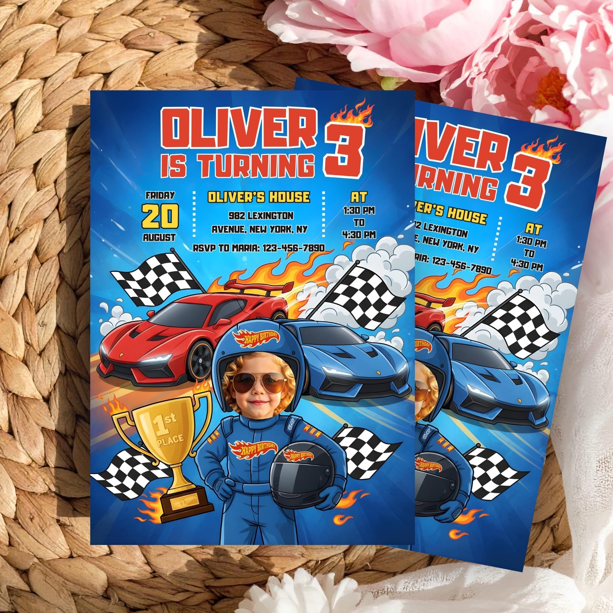 Editable Hot Cars Birthday Invitation Template, Race Car Party, Wheels ...
