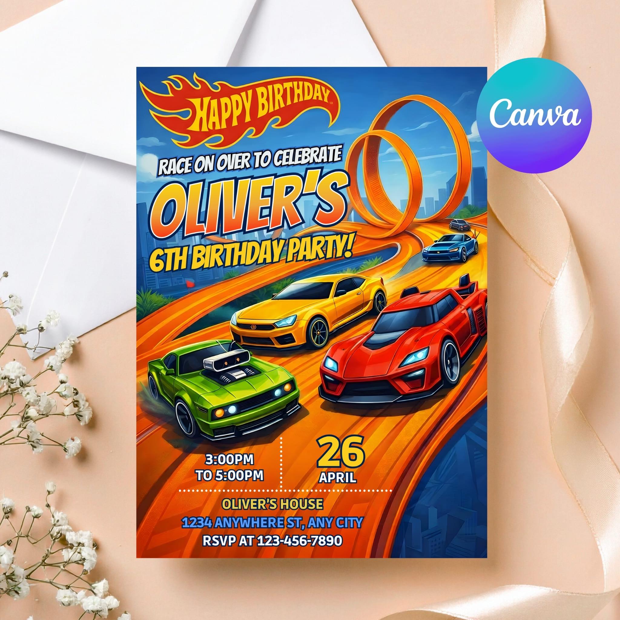 Hot Wheels Birthday Card - Etsy Canada