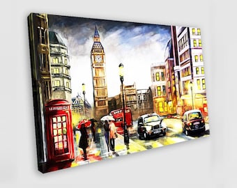 Quadro su tela con il Big Ben di Londra, stampa di Londra, dipinto di Londra, arte murale di Londra, poster di Londra, opera d'arte di Londra
