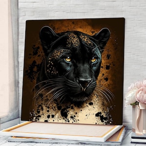 Black Panther Wall Art Panther Canvas Wall Art Panther Painting Panther Poster Panther Print Animal Wall Art Panther Wall Decor
