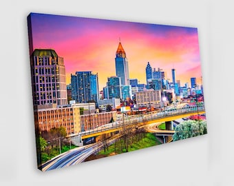 Atlanta Skyline Canvas Print: Downtown Georgia Photo Art Poster