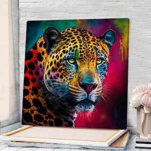 Colorful Jaguar Wall Art Jaguar Canvas Wall Art Jaguar Painting Jaguar Poster Jaguar Print Animal Wall Art Jaguar Wall Decor Jaguar Artwork