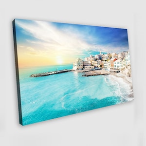 Liguria Italy Canvas Art Liguria Italy Wall Art Liguria Painting Camogli Sunny Print Italy Landscape Liguria Prints Liguria Poster Italy Art