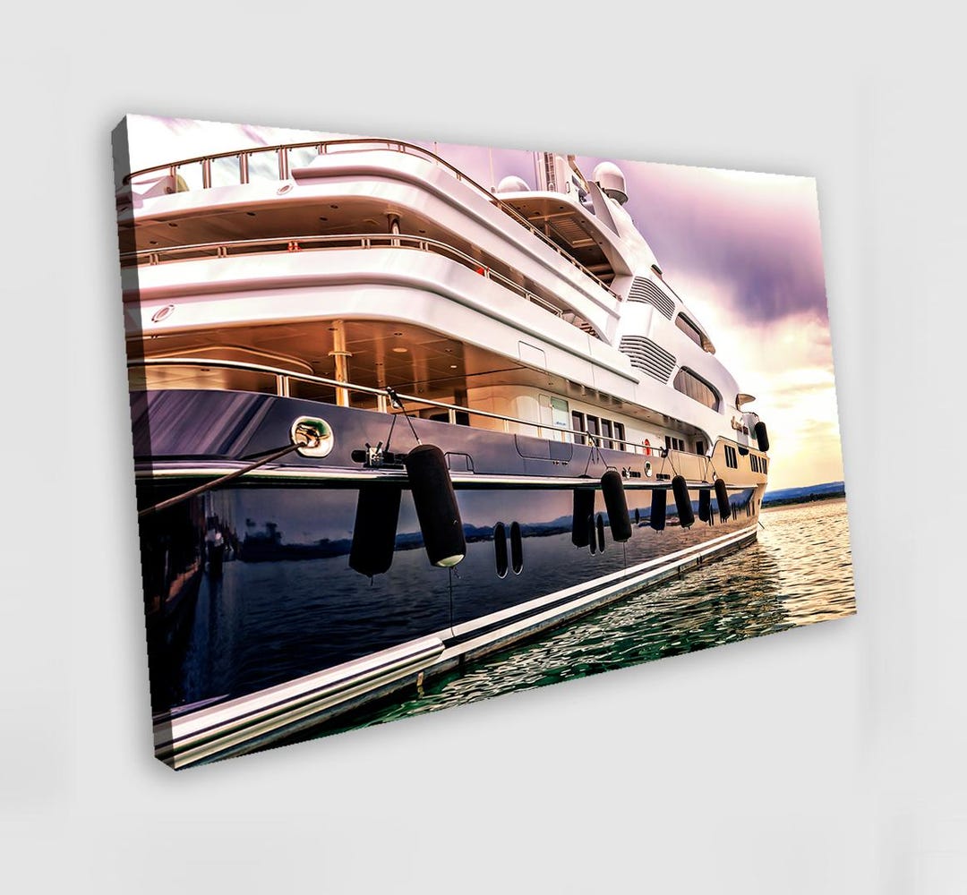 Luxury Yacht Canvas Print: Nautical Wall Art, Ocean View Home Decor - Etsy