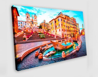Piazza de Spagna Rome Wall Art Rome Canvas Art Italy Painting Rome Poster Rome Print Rome Wall Decor