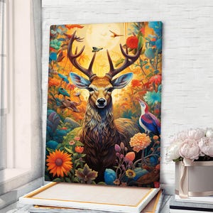 Deer Canvas Wall Art Deer Wall Art Deer Print Deer Wall Decor Deer Poster Deer Painting Animal Wall Art Animal Print