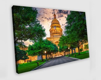 Kunstdruk Texas State Capitol: Austin canvas muurdecoratie