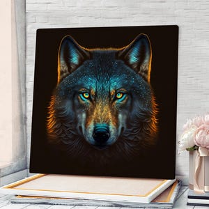 Wolf Leinwand Wandkunst Wolf Wandkunst Wolfsdruck Wolf-Wand-Dekor Wolf Poster Wolf Malerei Tier Wand Kunst Tierdruck