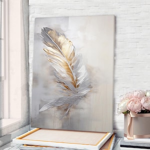 Feather Wall Art Feather Print Feather Abstract Art Feather Painting Feather Poster Feathers Canvas Print