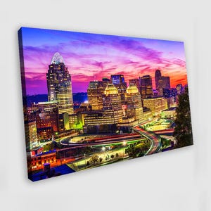 Cincinnati Ohio Painting Cincinnati Wall Art Canvas Print Cincinnati Poster Cincinnati Wall Decor Cincinnati Skyline