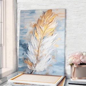 Feather Print Feather Wall Art Feather Abstract Art Feather Painting Feather Poster Feathers Canvas Print