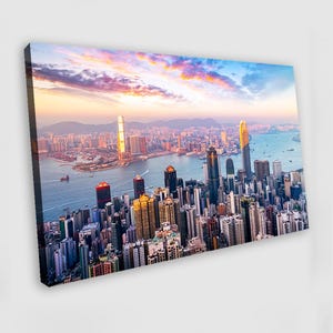 Hong Kong Wall Art Victoria Harbor Hong Kong Canvas Art Hong Kong Photo Hong Kong Print Hong Kong Skyline Hong Kong Wall Decor