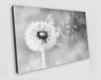 Black and White Dandelion Canvas Art Dandelion Wall Art Dandelion Painting Dandelion Print Dandelion Poster Dandelion Wall Decor