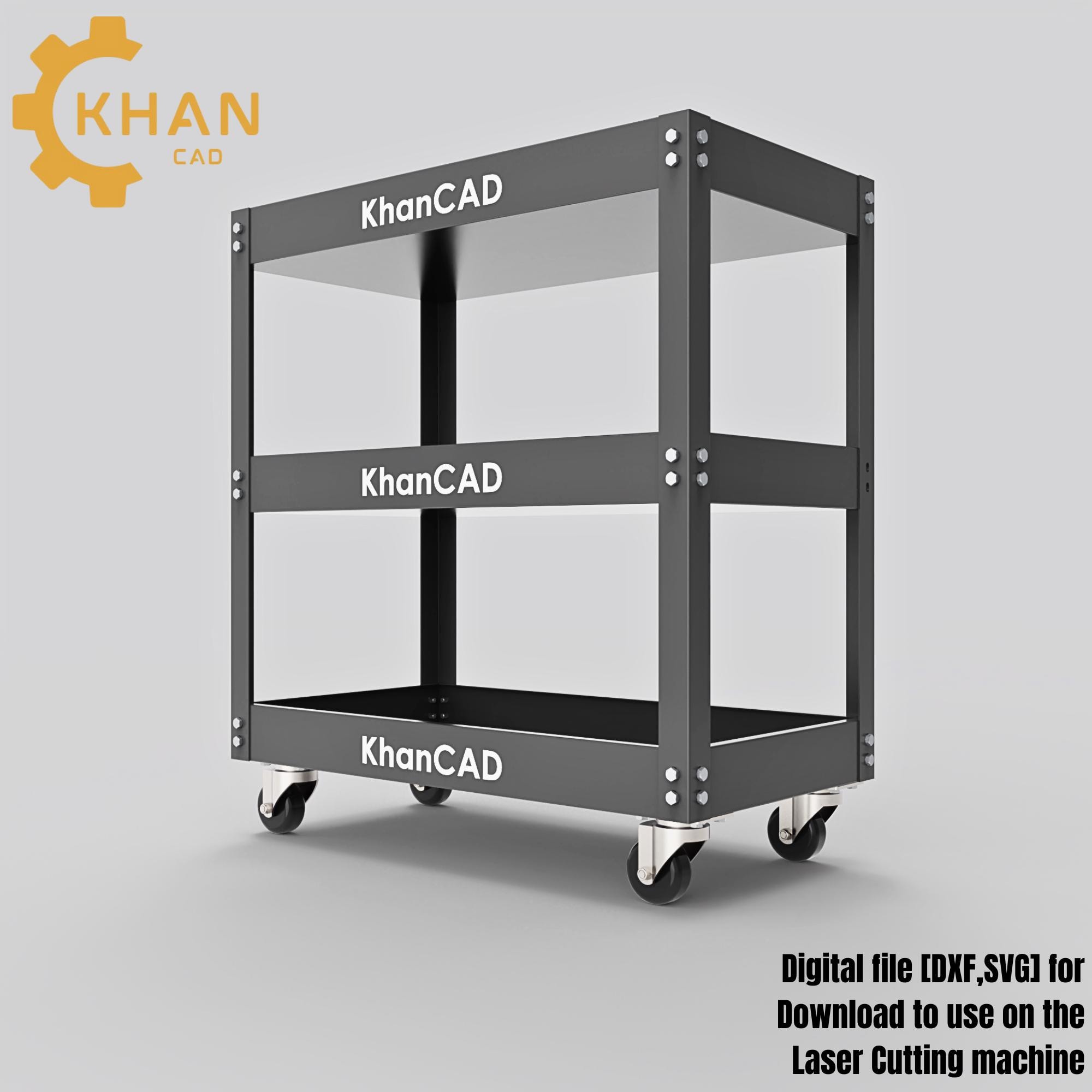 cartonode engineering ハークサイズスタジオラック FRP製 Khancad Workshop Tool Trolley DXF File for Laser Cutting | CNC
